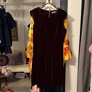 Danny & Nicole Velvet Burgundy Mini Dress